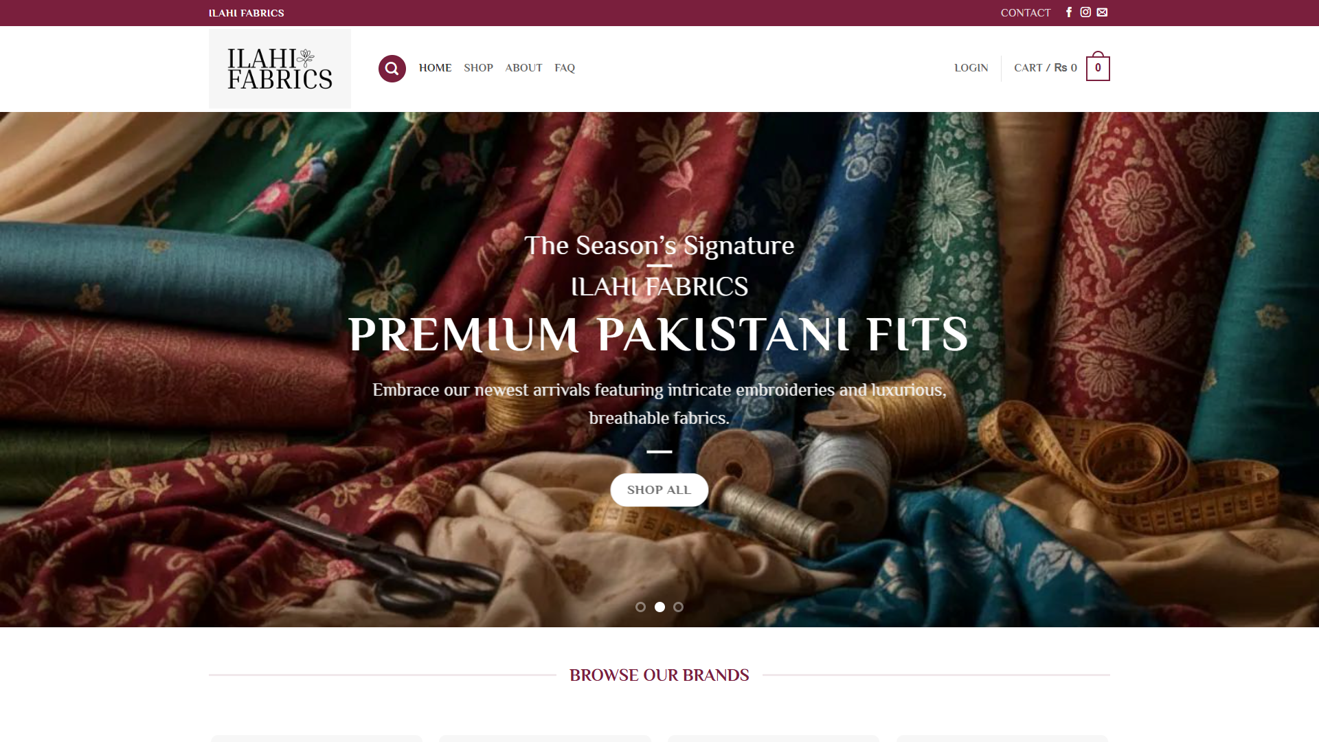 Ilahi Fabrics - E-commerce Website