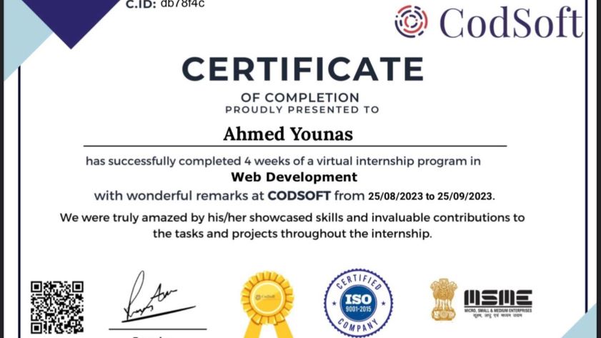 Web Dev intern at CodSoft